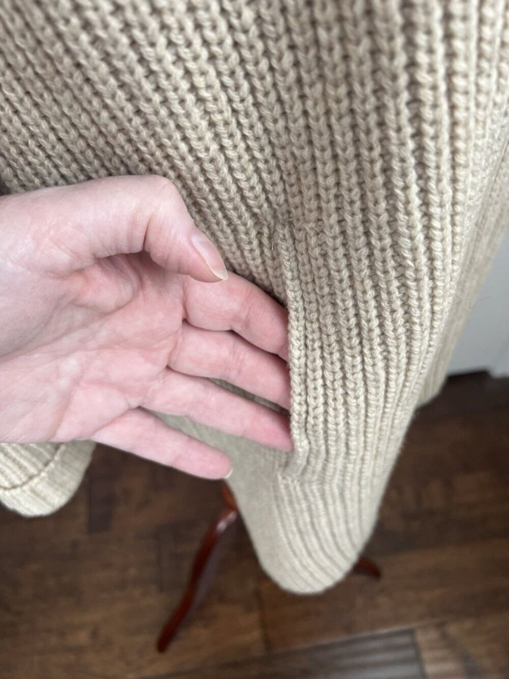 Vince Light Beige Open-Front Ribbed Cardigan - Picture 3 of 12